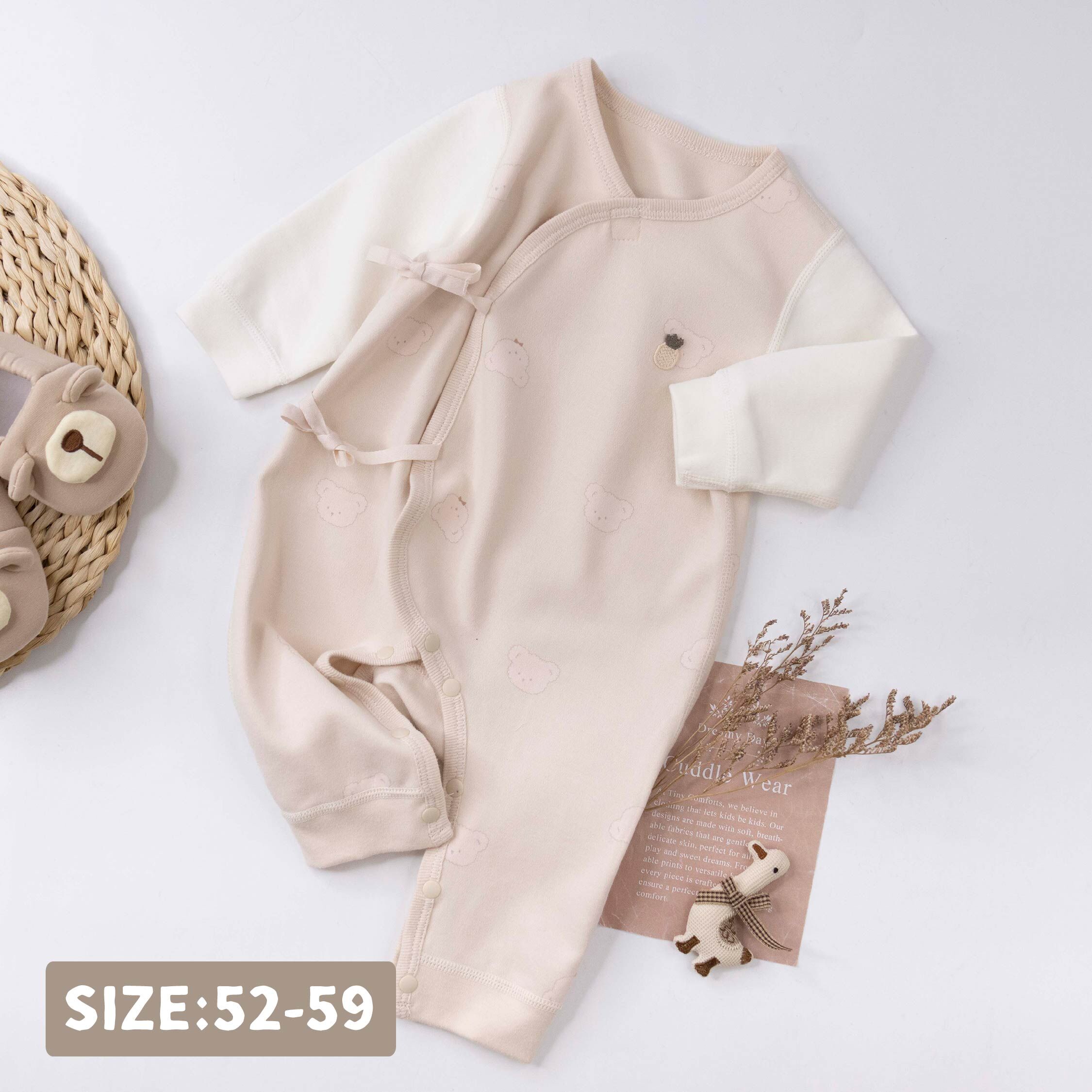 純淨系列【T3102】熊熊印花鳳梨布貼連身衣