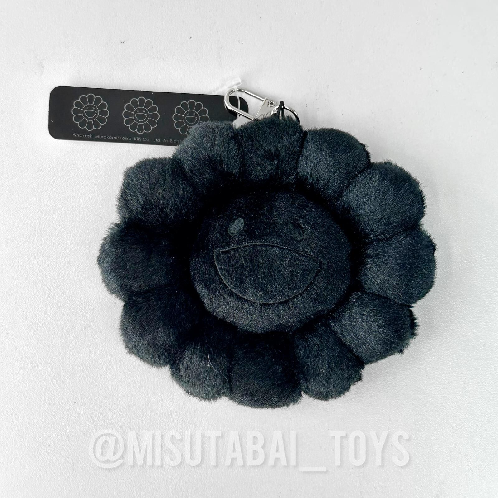 Murakami Takashi Flower Plush Mascot Keychain (All Black)