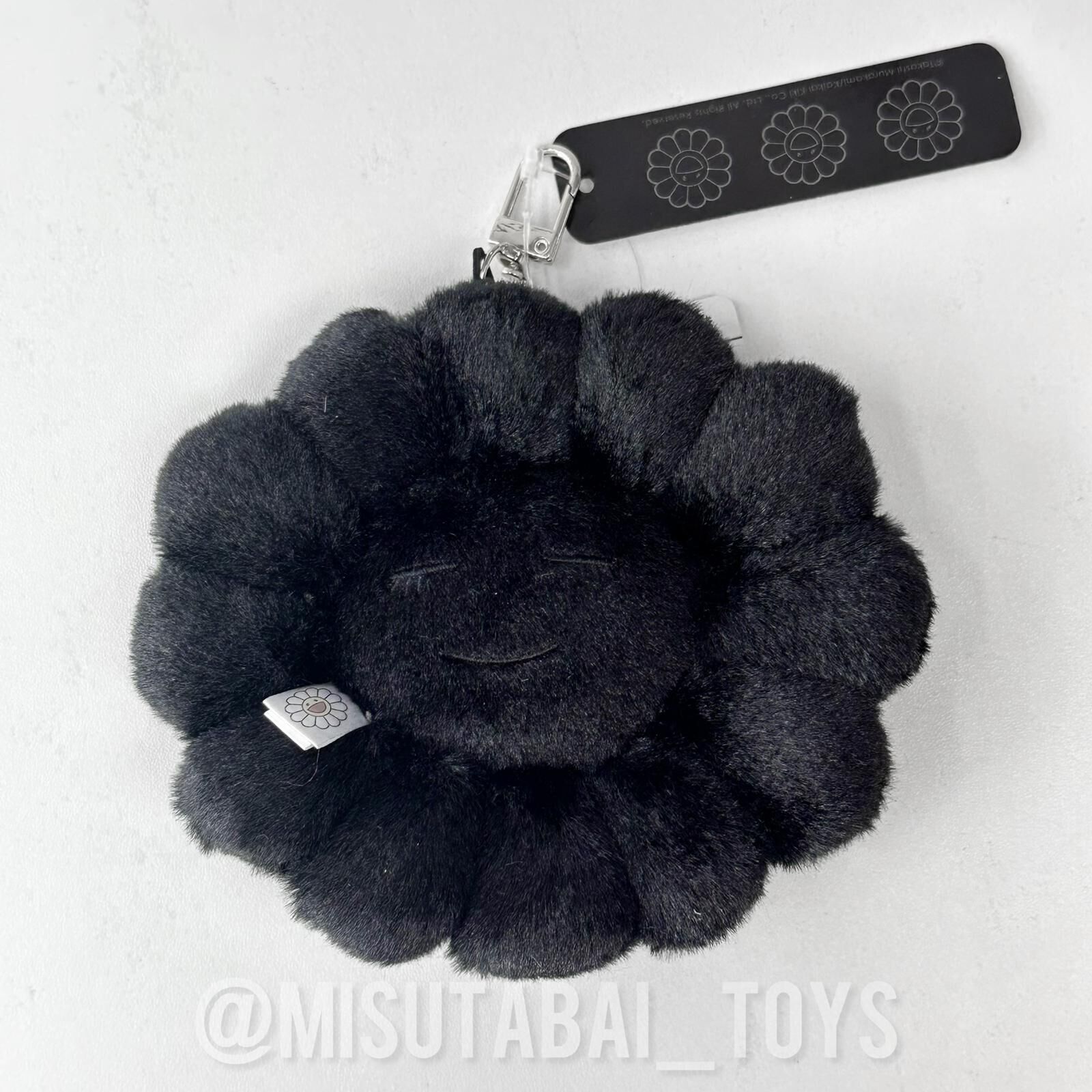 Murakami Takashi Flower Plush Mascot Keychain (All Black)