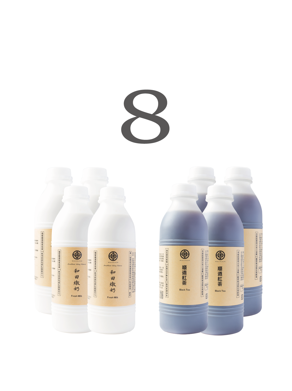 有糖紅茶｜燉奶｜８入組