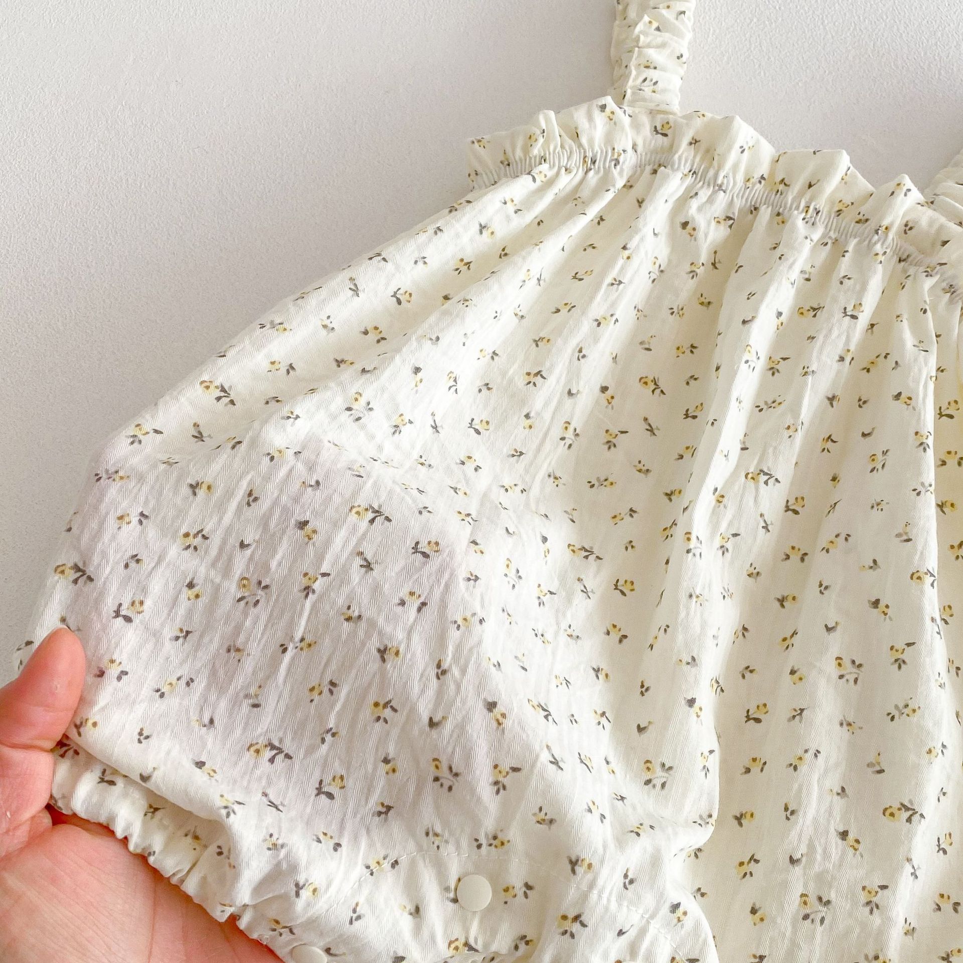 碎花吊帶連身衣附帽(66-90)