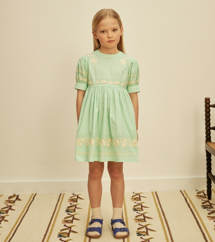 Apolina 清新花邊刺繡洋裝 MYA DRESS - SEAGLASS