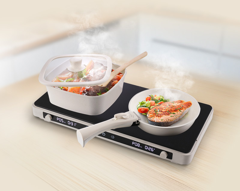 德國寶GIC-KD28T雙頭電磁爐8段火力100-240°C控溫