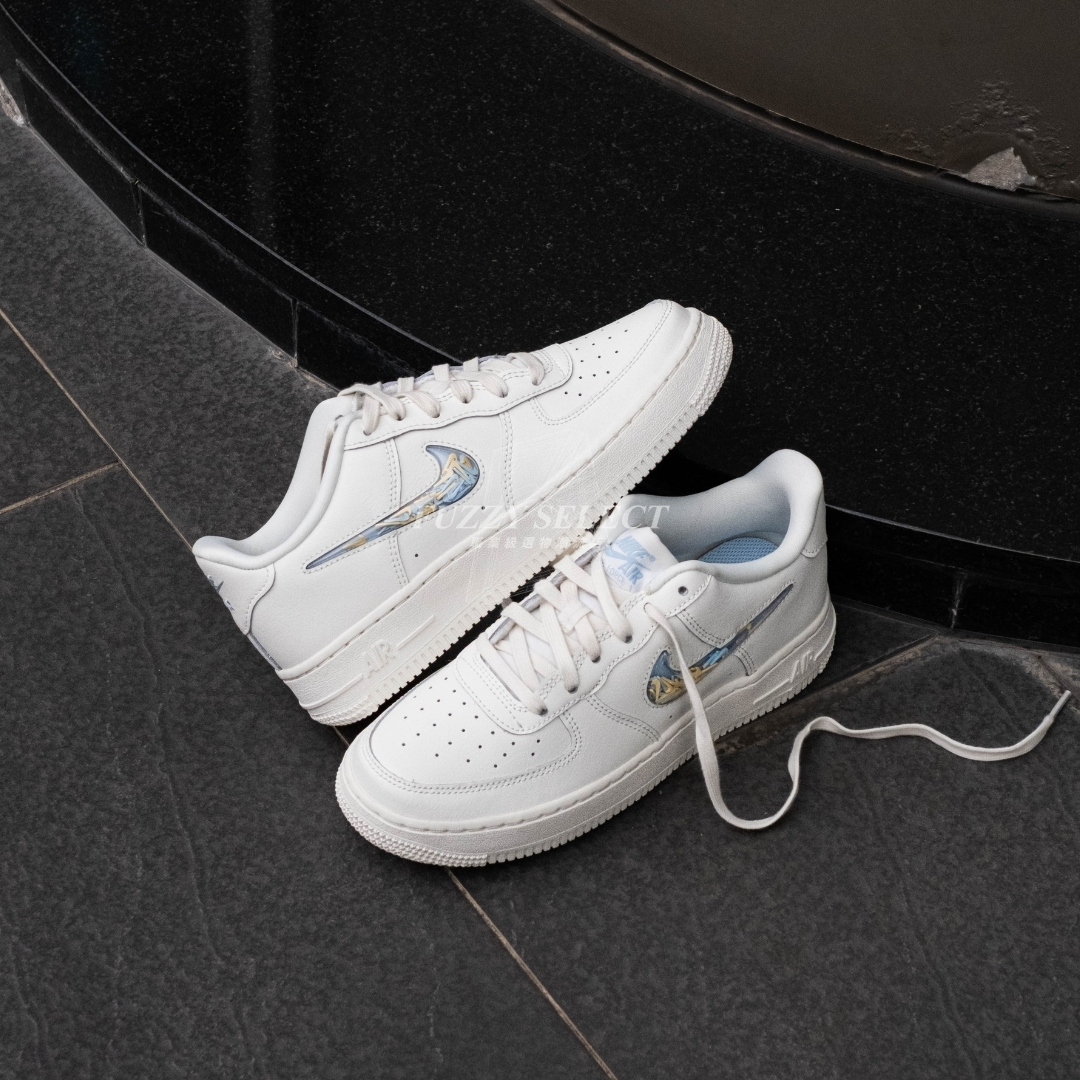【逢甲FUZZY】Air Force 1 GS "Sail Celestine Blue" 奶白流沙 藍黃勾勾 透明果凍 IM6697-141