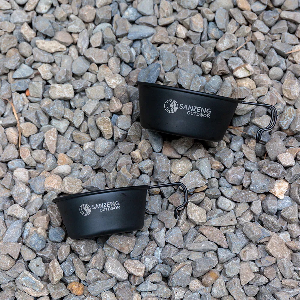 Sanneng Outdoor純鈦雪拉碗-350ml(鍍鈦-黑色)