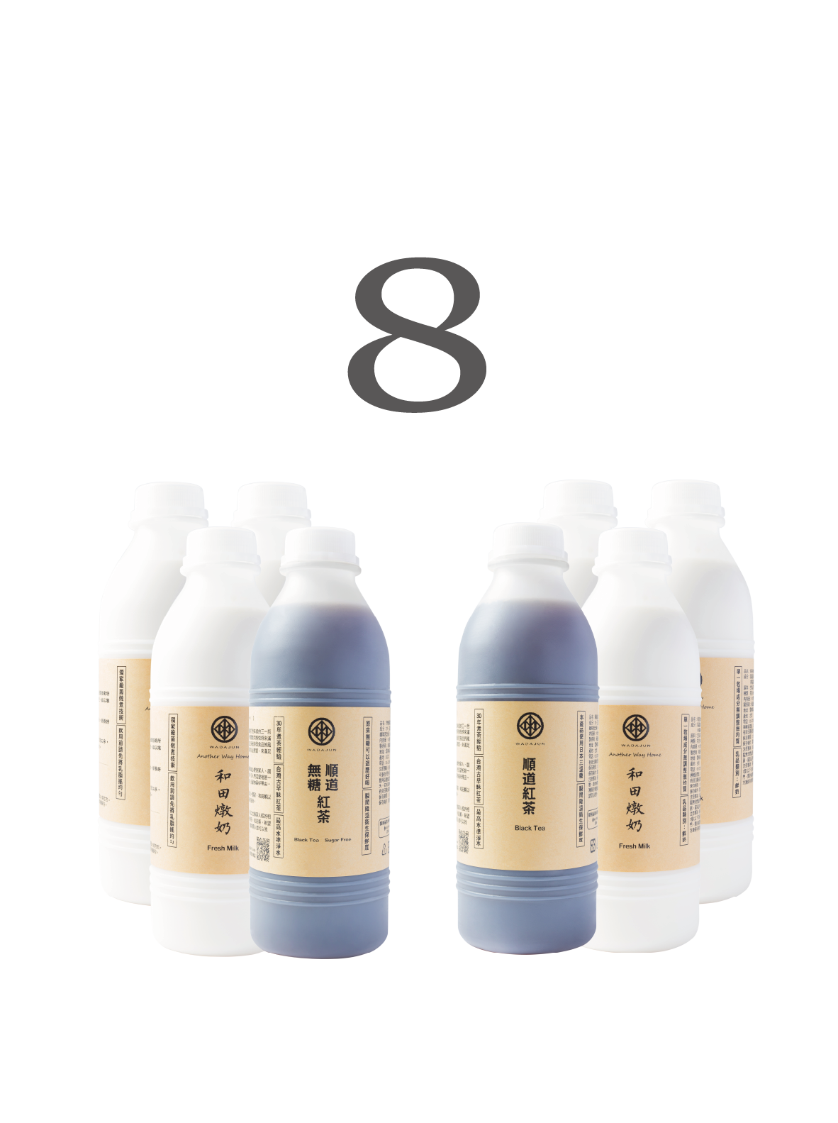 有糖紅茶｜無糖紅茶｜燉奶｜８入組