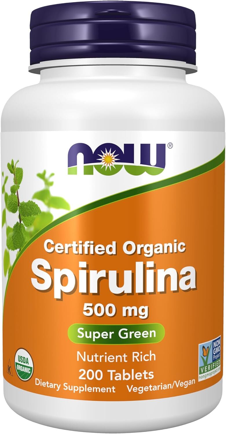 [預購] Now 天然有機螺旋藻 500mg 200錠 維他命A Spirulina
