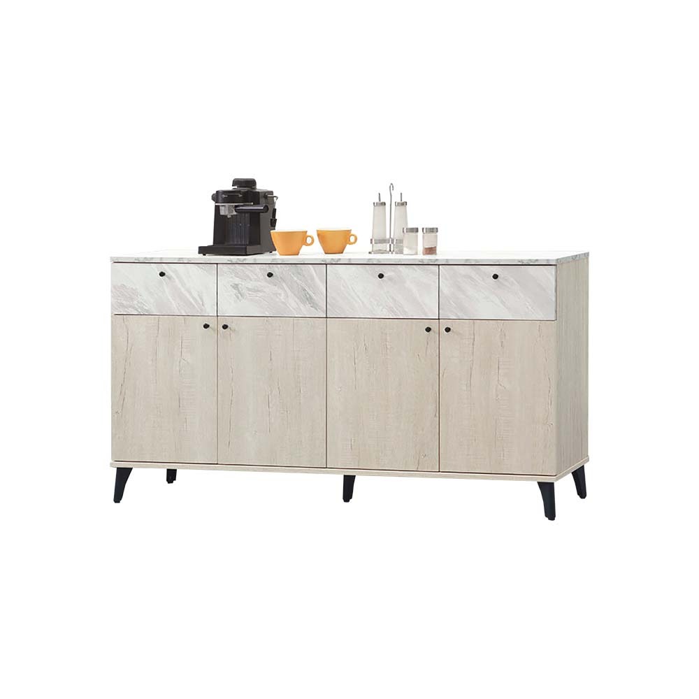 柏蒂家居-弗利特5尺四門四抽餐櫃/收納置物櫃(下座)