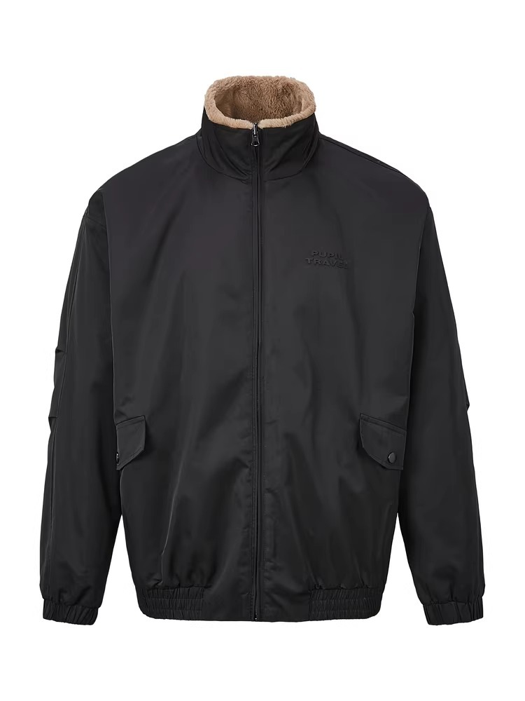 PUPILTRAVEL 仿兔毛雙面穿工裝加厚外套