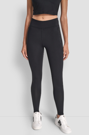 [S] DKNY BLACK ALPINE FITNESS HIGH WAIST FULL LENGTH LEGGING, DP5P3530-BLK (SD1837)