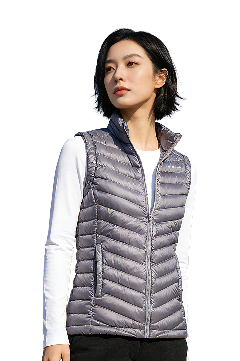 頂級白鵝絨 立領羽絨背心│女款 FW9028 保暖 透氣  防風