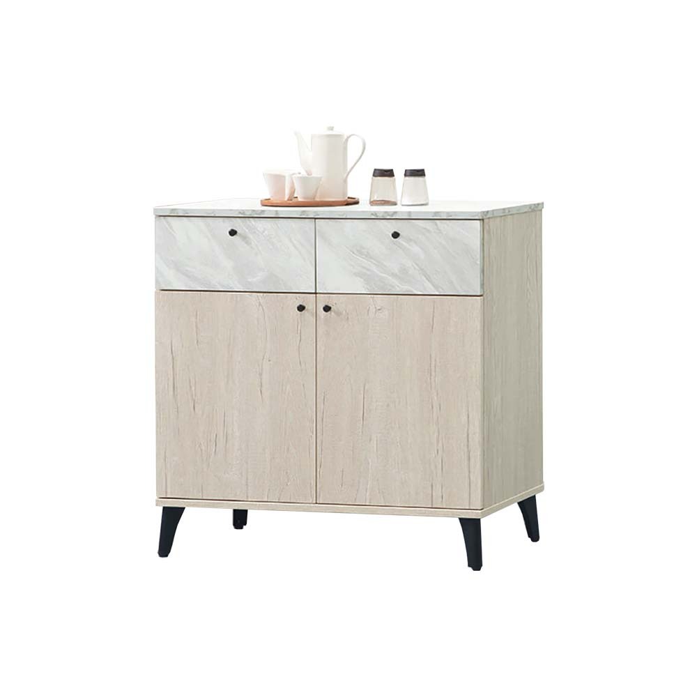 柏蒂家居-弗利特2.7尺二門二抽餐櫃/收納置物櫃(下座)