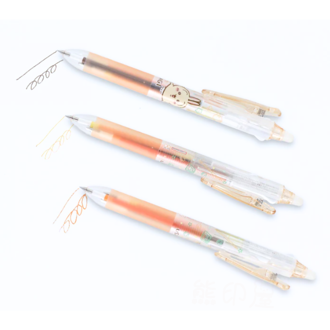 日本Chiikawa 兔子款可擦三色原子筆 (啡,黃,橙色) 日本製