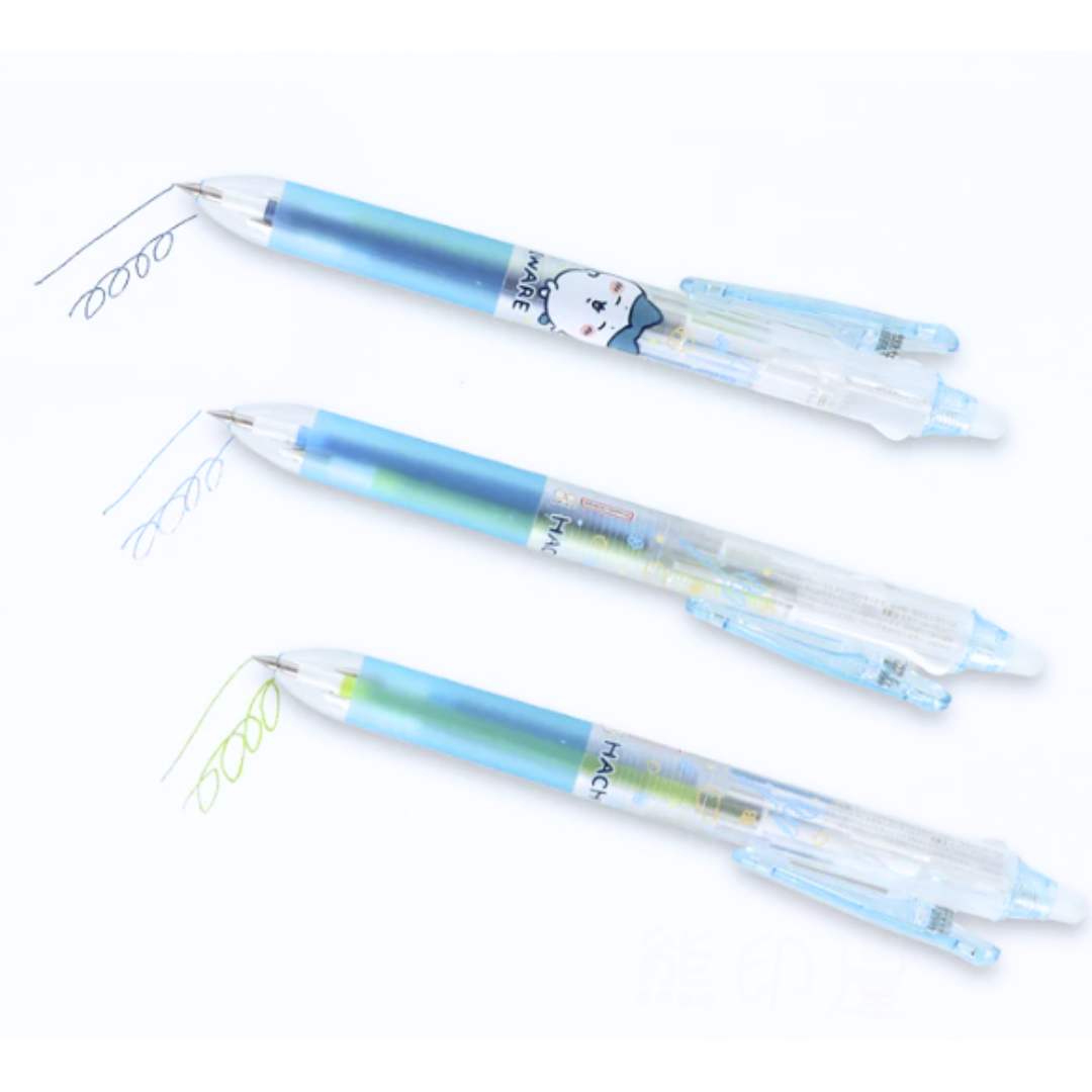 日本Chiikawa 小八貓款可擦三色原子筆 (藍黑,天藍,淺綠色) 日本製