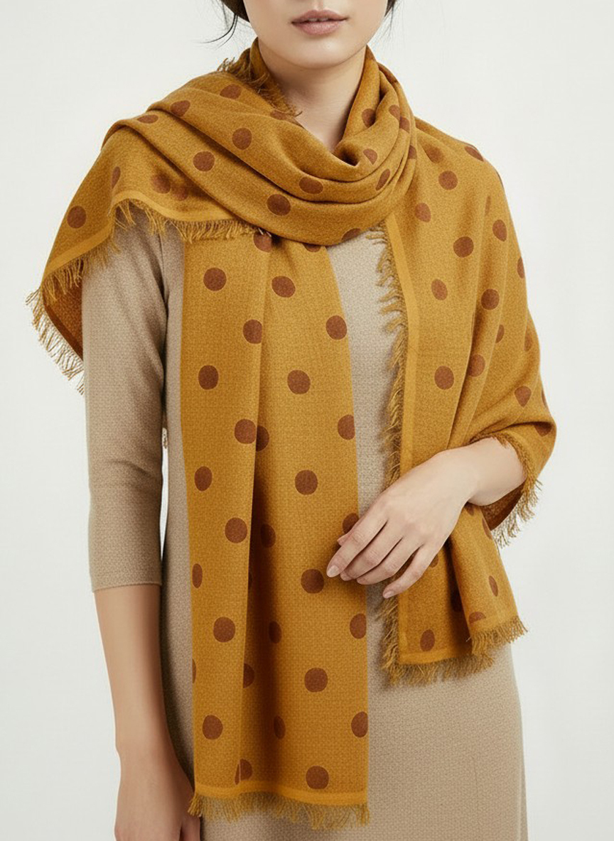義大利點點雙色披肩