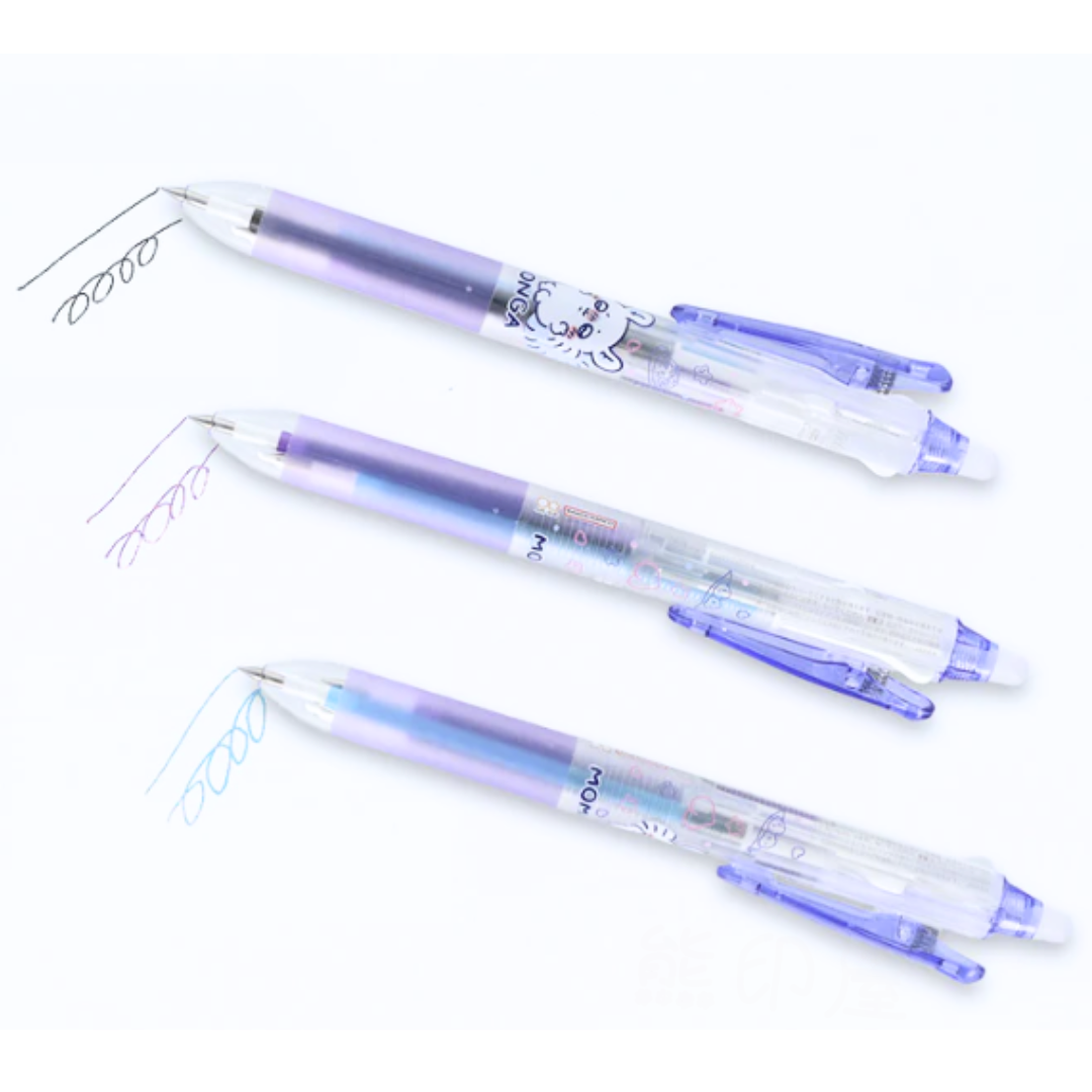 日本Chiikawa 飛鼠款可擦三色原子筆(黑,紫紅,淺藍色) 日本製