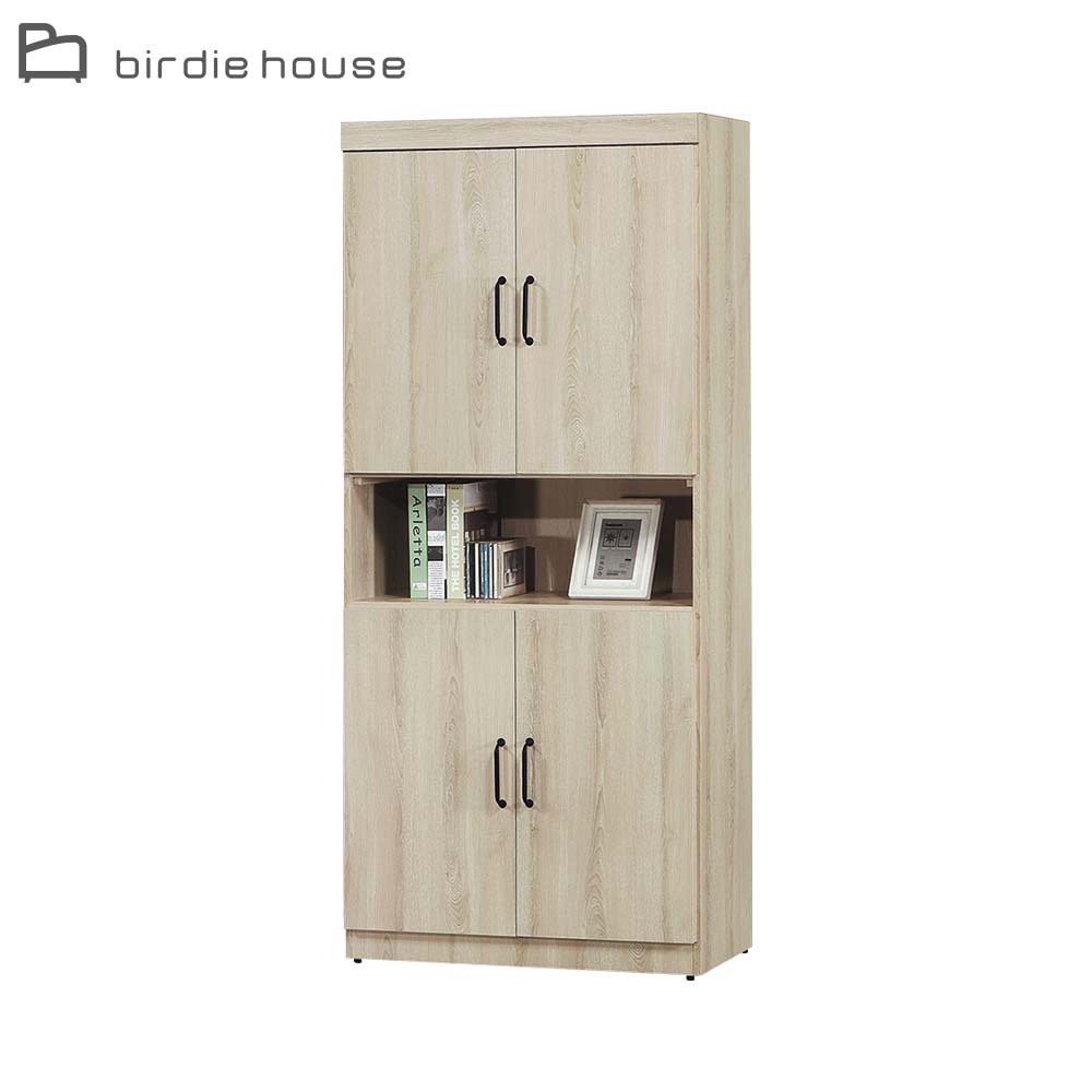 柏蒂家居-奧柏2.7尺四門中開放式書櫃/收納置物櫃/展示櫃