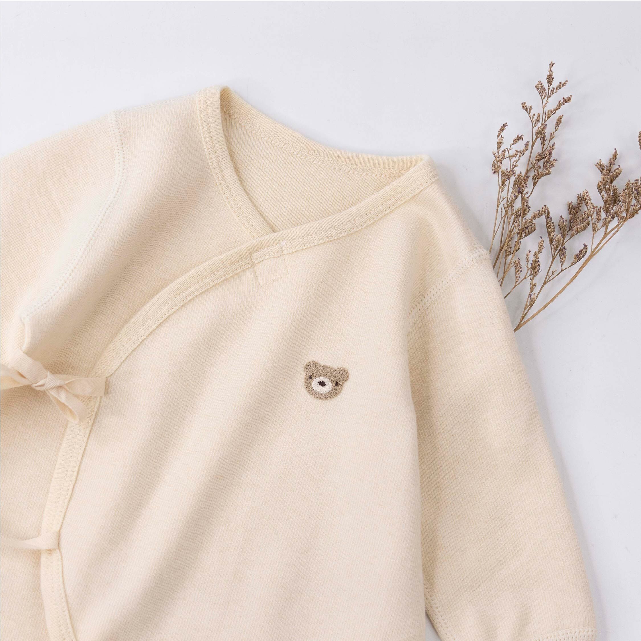 純淨系列【T3104】呆呆小熊布貼開襟式連身衣