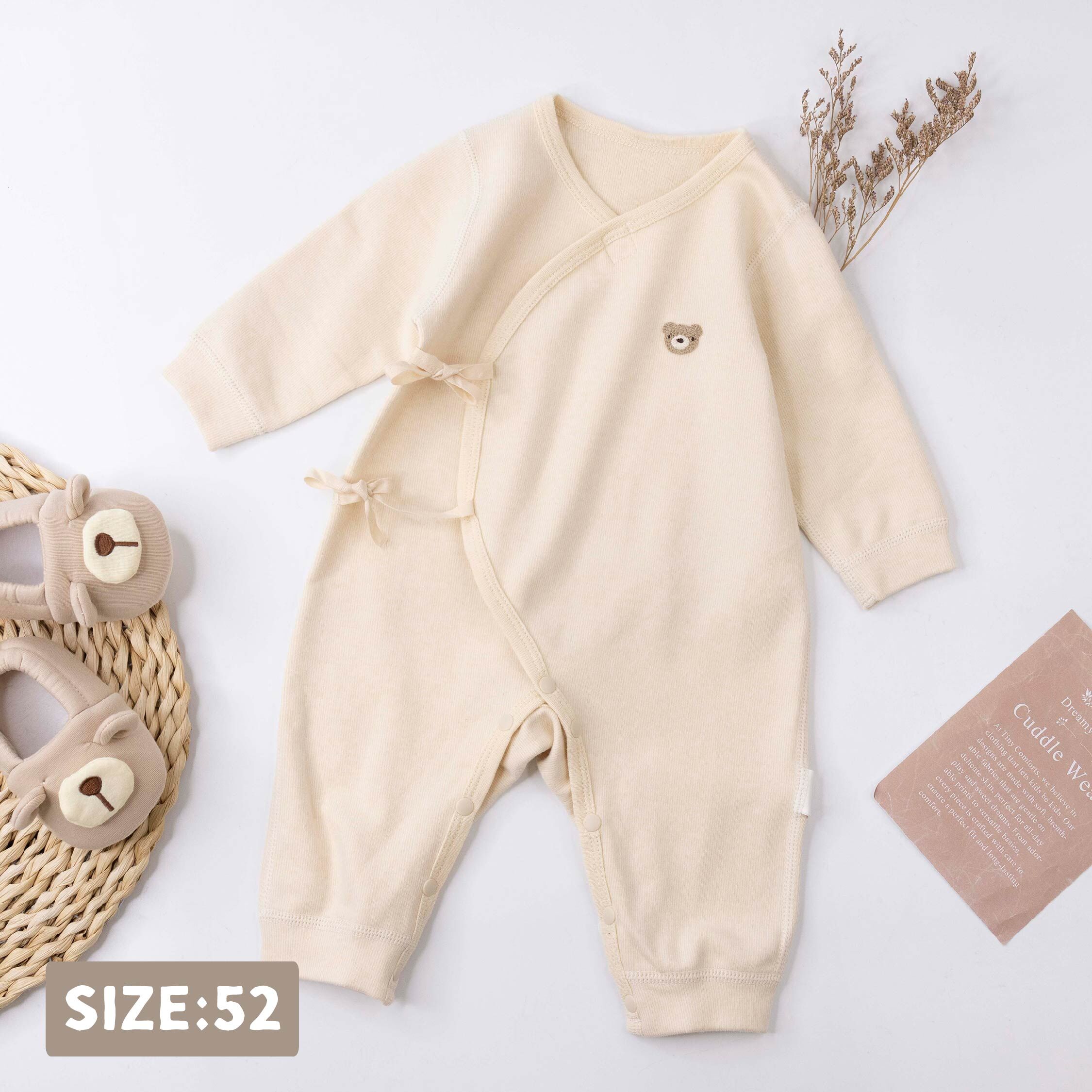 純淨系列【T3104】呆呆小熊布貼開襟式連身衣