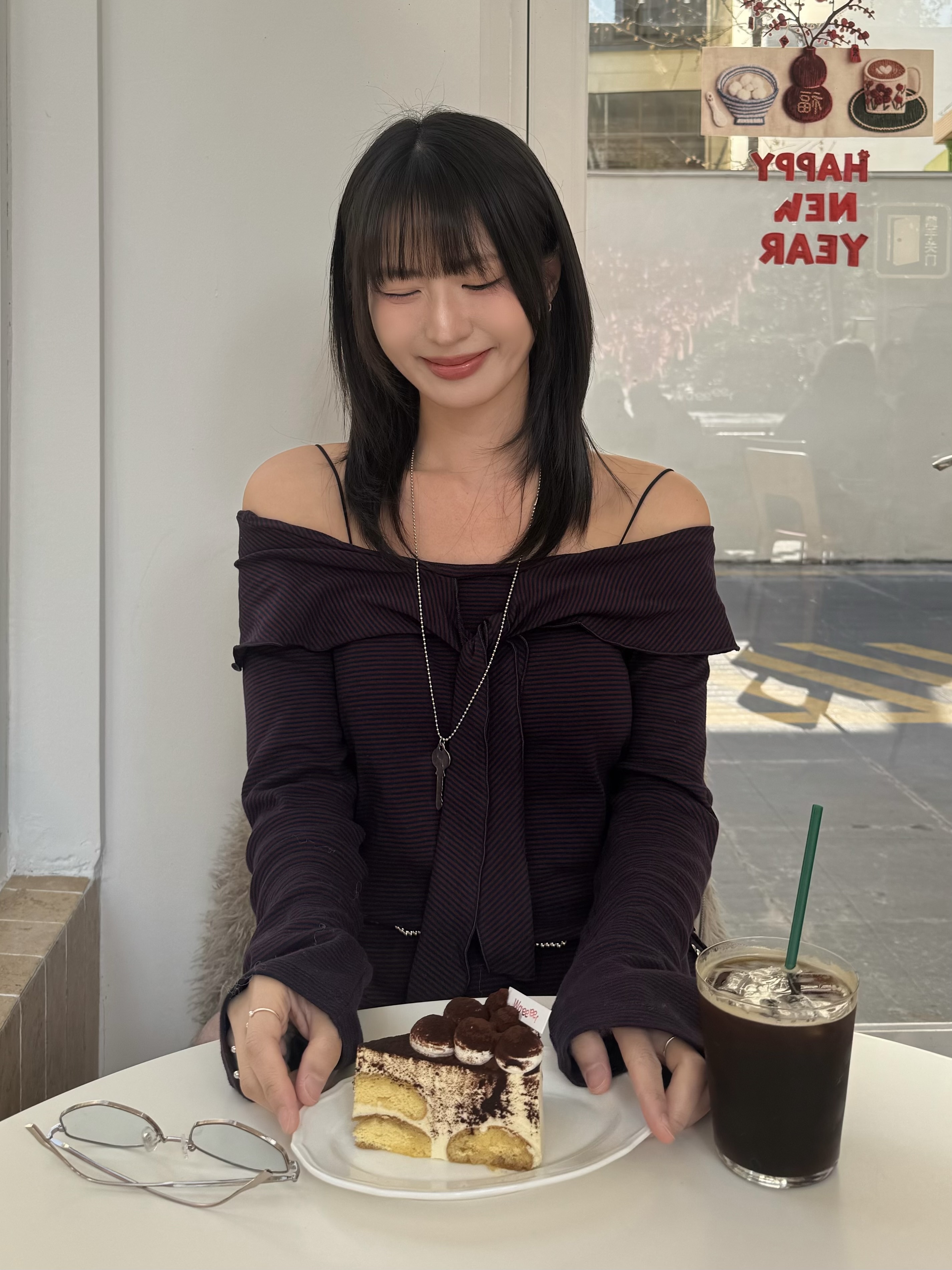 (現貨)水手蝴蝶結間條上衣 T260208(紫紅/黑白)