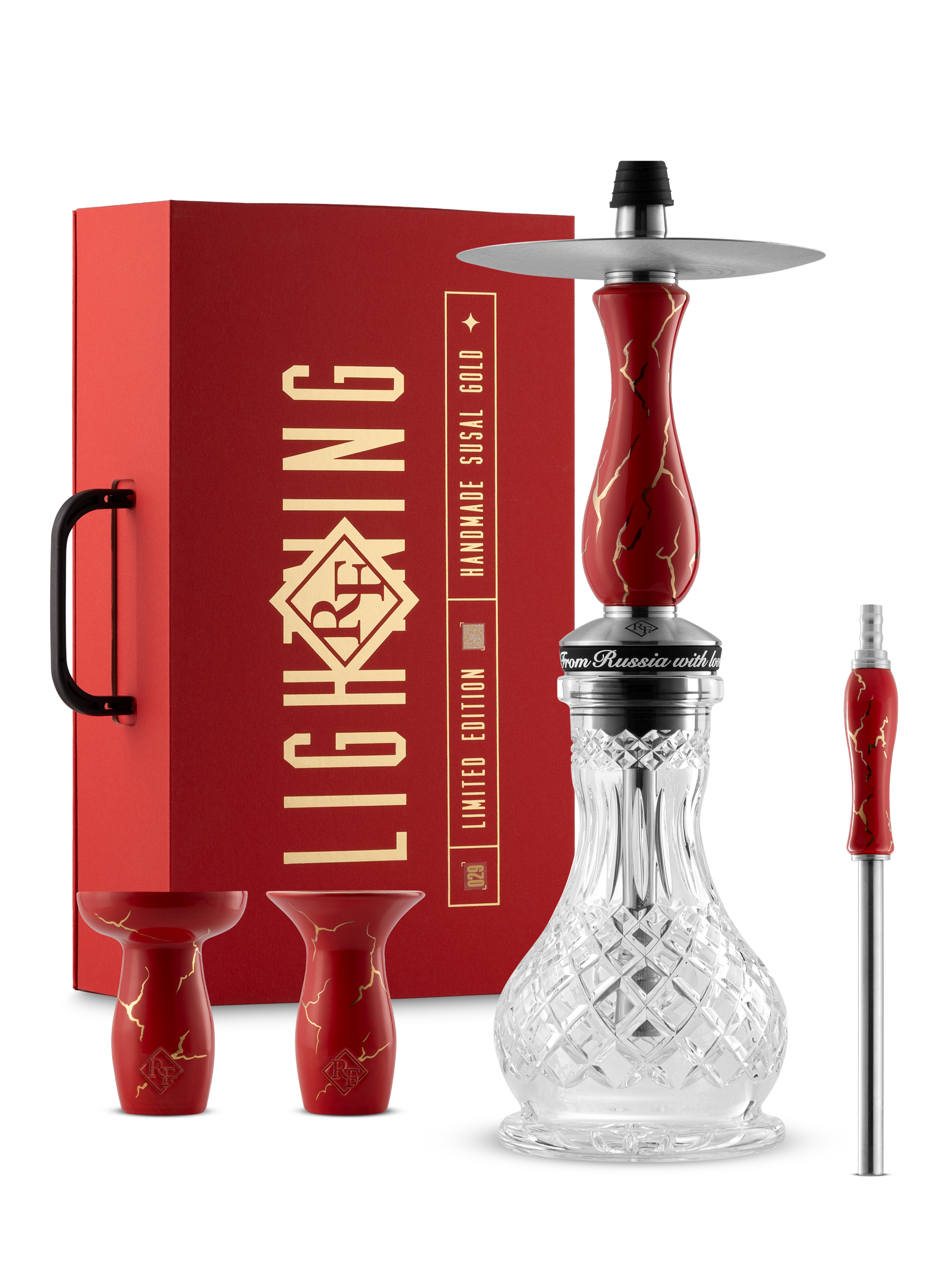 RF hookah - lighting - red - set