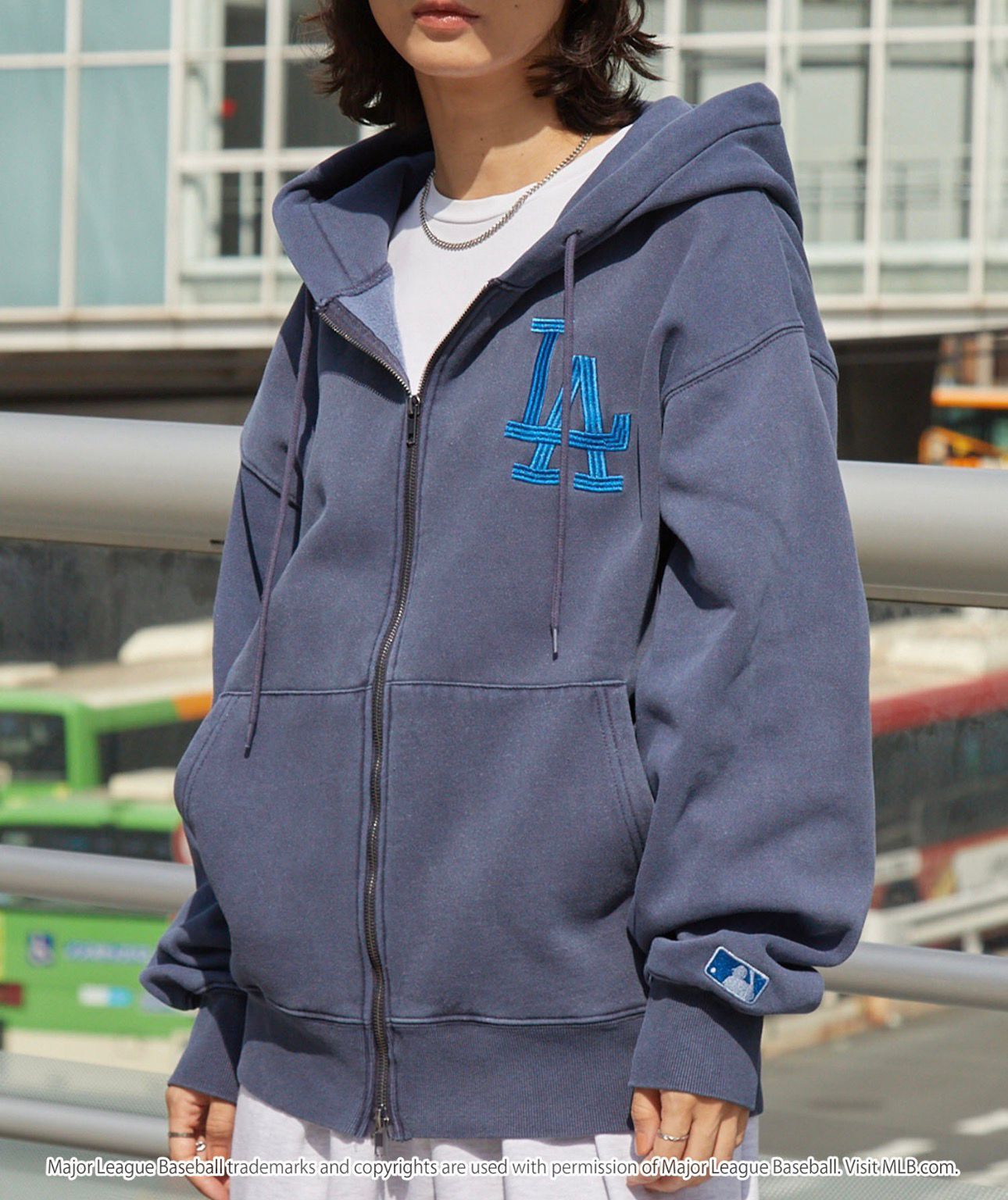 【預購】JN022302 MLB 復古水洗連帽拉鍊外套