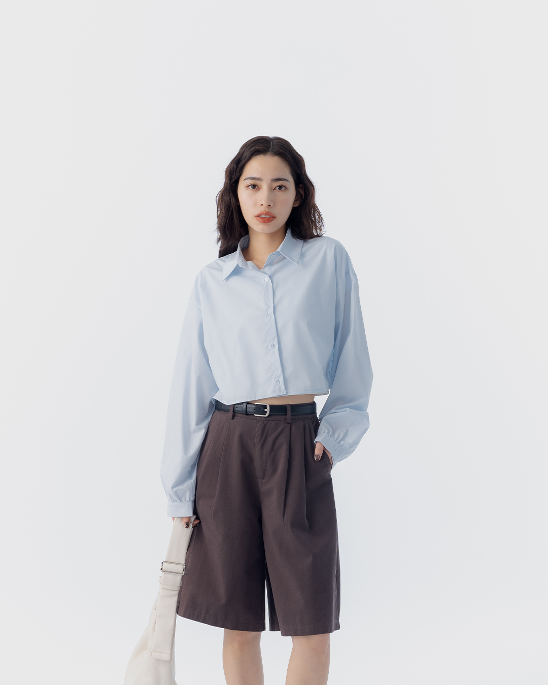 简约基本素面短版衬衫 五色售【01025742】现+预