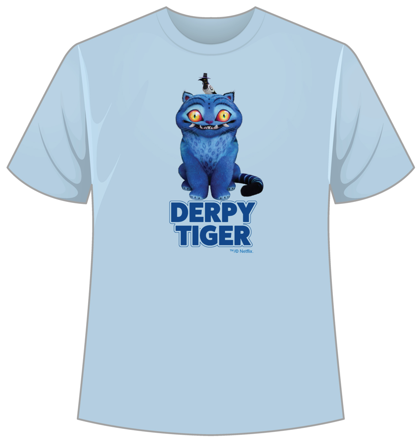 KPop Demon Hunters T-Shirt  - Derpy Tiger (Blue)