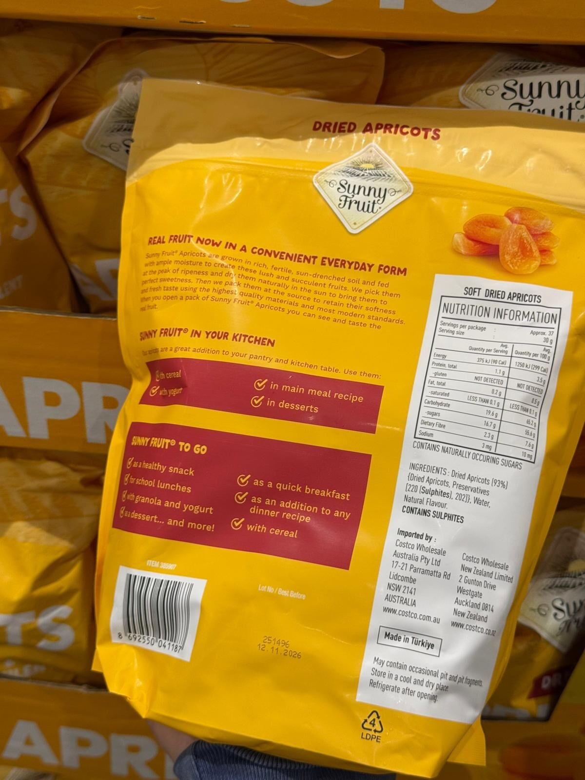 RA19 Sunny Fruit Apricots 有機杏桃乾 1.13kg  **到期日:約2026/11