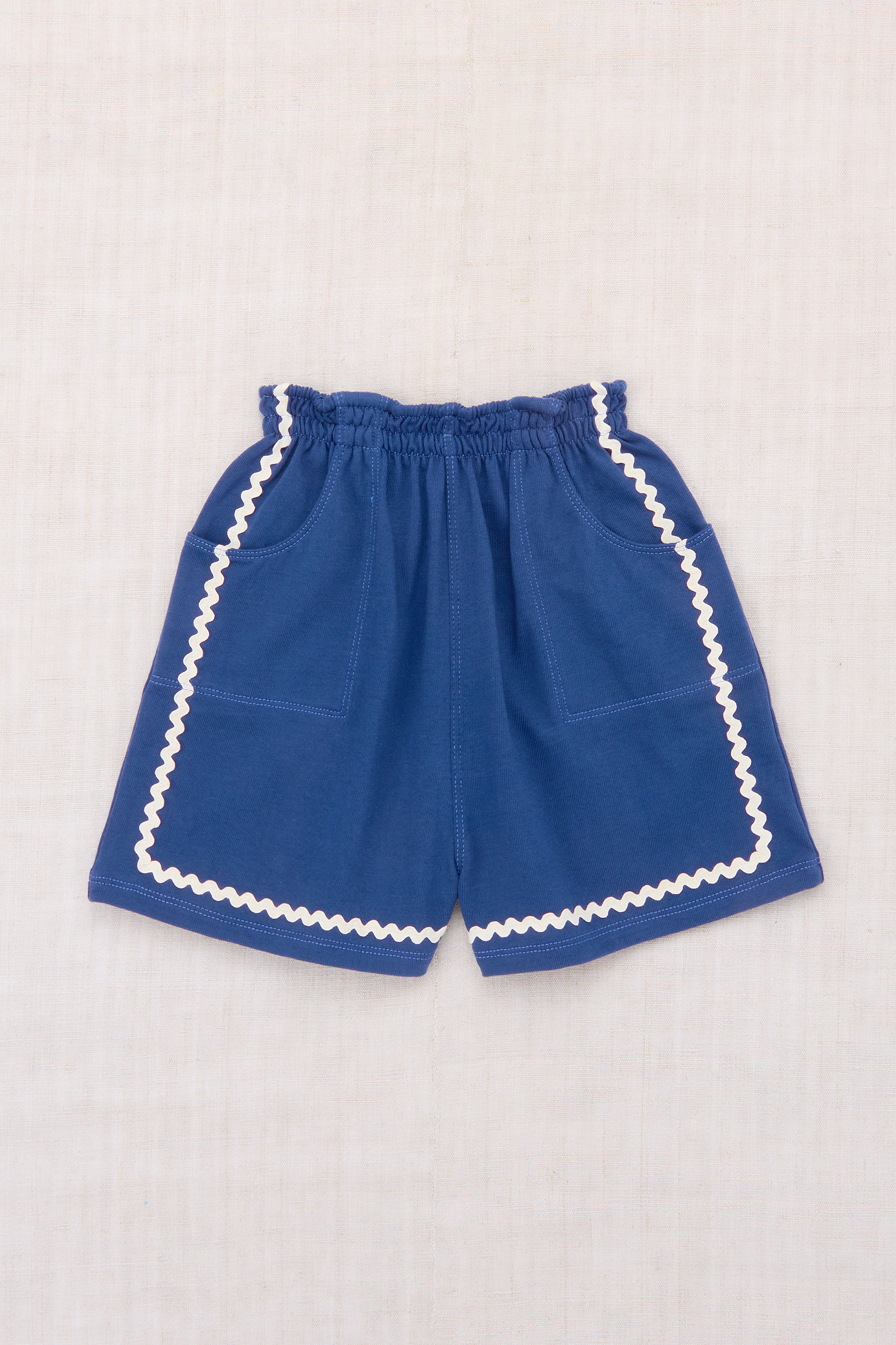 Misha & Puff - 滾邊短褲RICKRACK CAMP SHORT (BLUE RIBBON)
