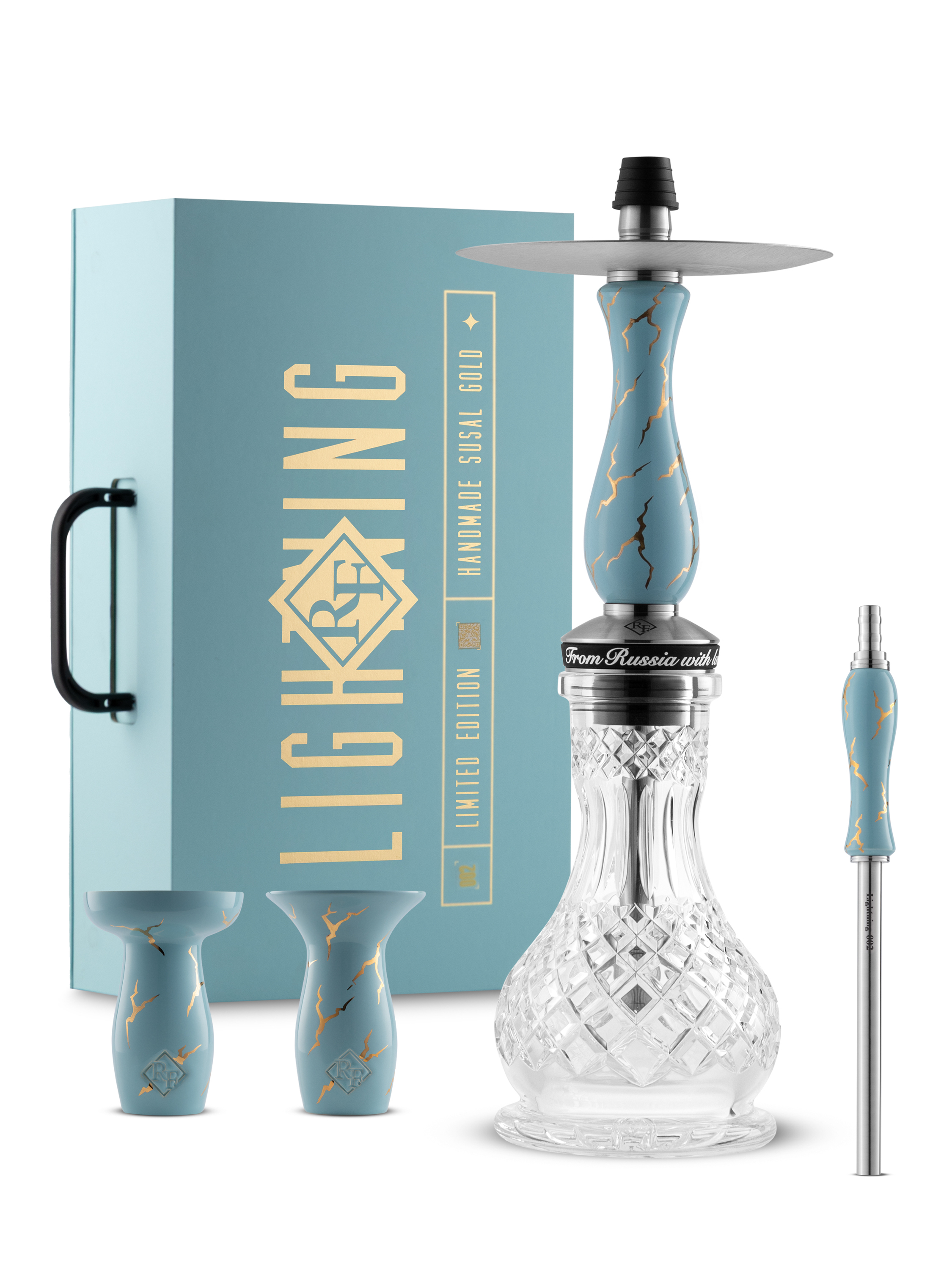 RF hookah - lighting - blue - set
