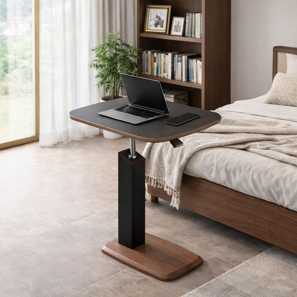 【AOTTO】奶油款可旋轉桌面升降邊桌(FT-002)