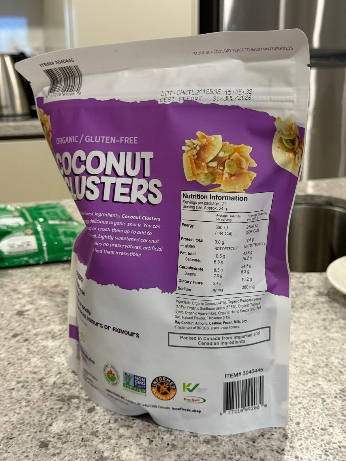 RA30 Innofoods有機椰子脆片 500g  **到期日:約2026/07