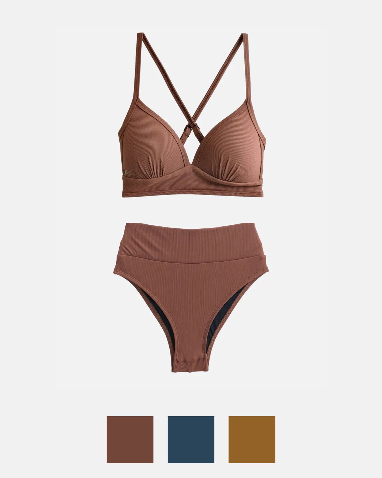 【熱銷羅紋】Ulva+HWm 馬甲美胸一代背勾x高腰蜜挖臀套組