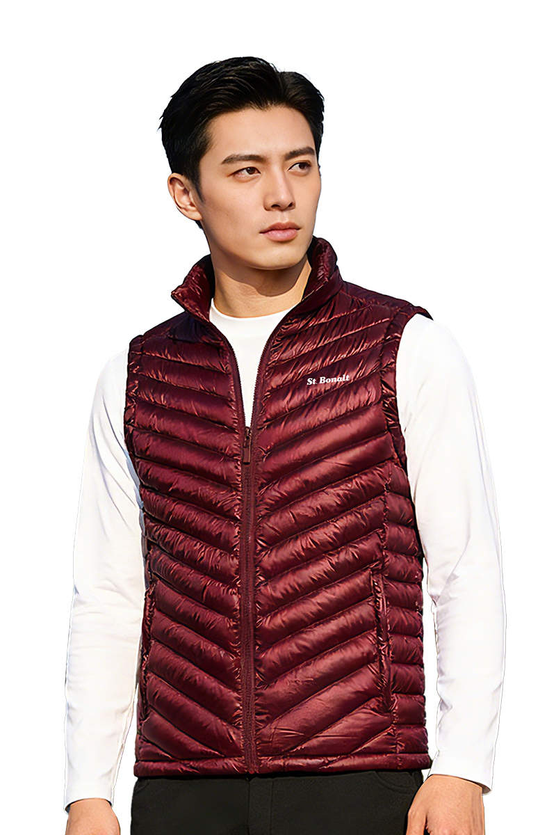 頂級白鵝絨 立領羽絨背心│男款 FM9027  (保暖背心  透氣  防風)