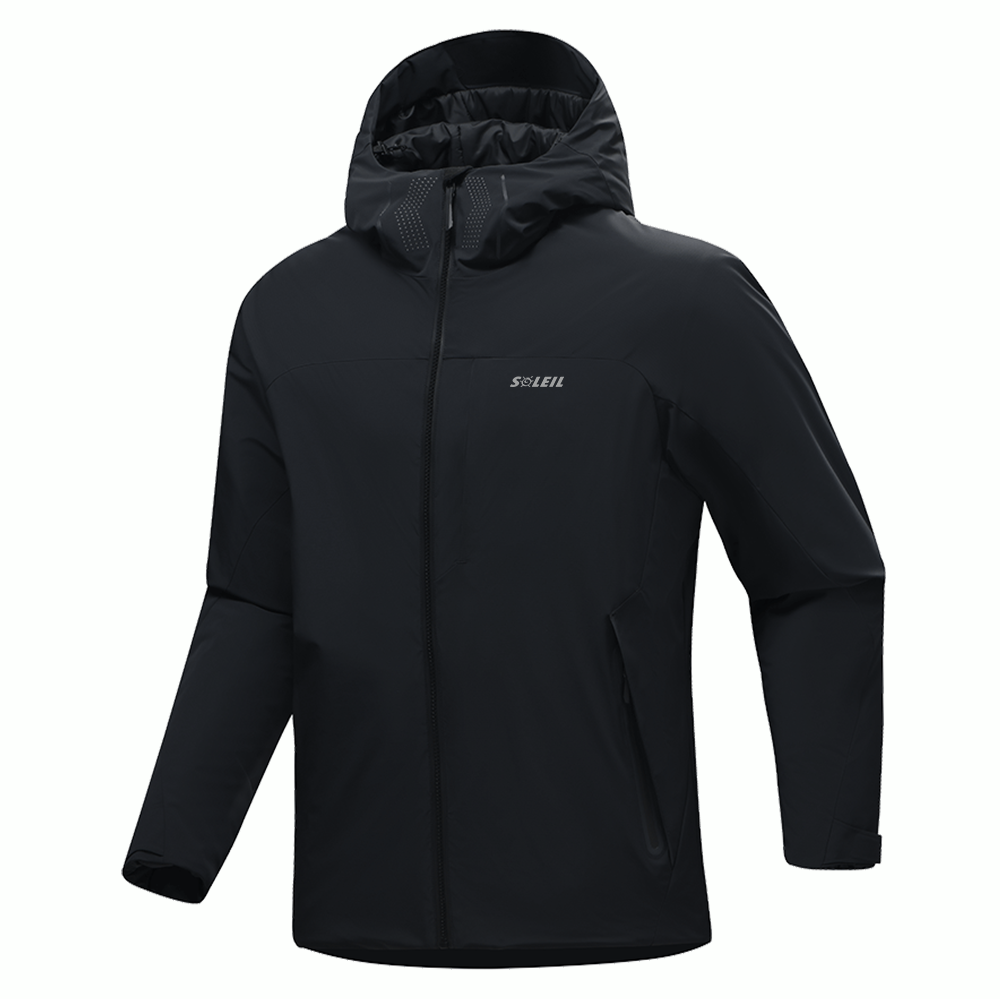 SOLEIL PR棉防風鎖溫外套 男款 (黑藍色) 04SL8273A