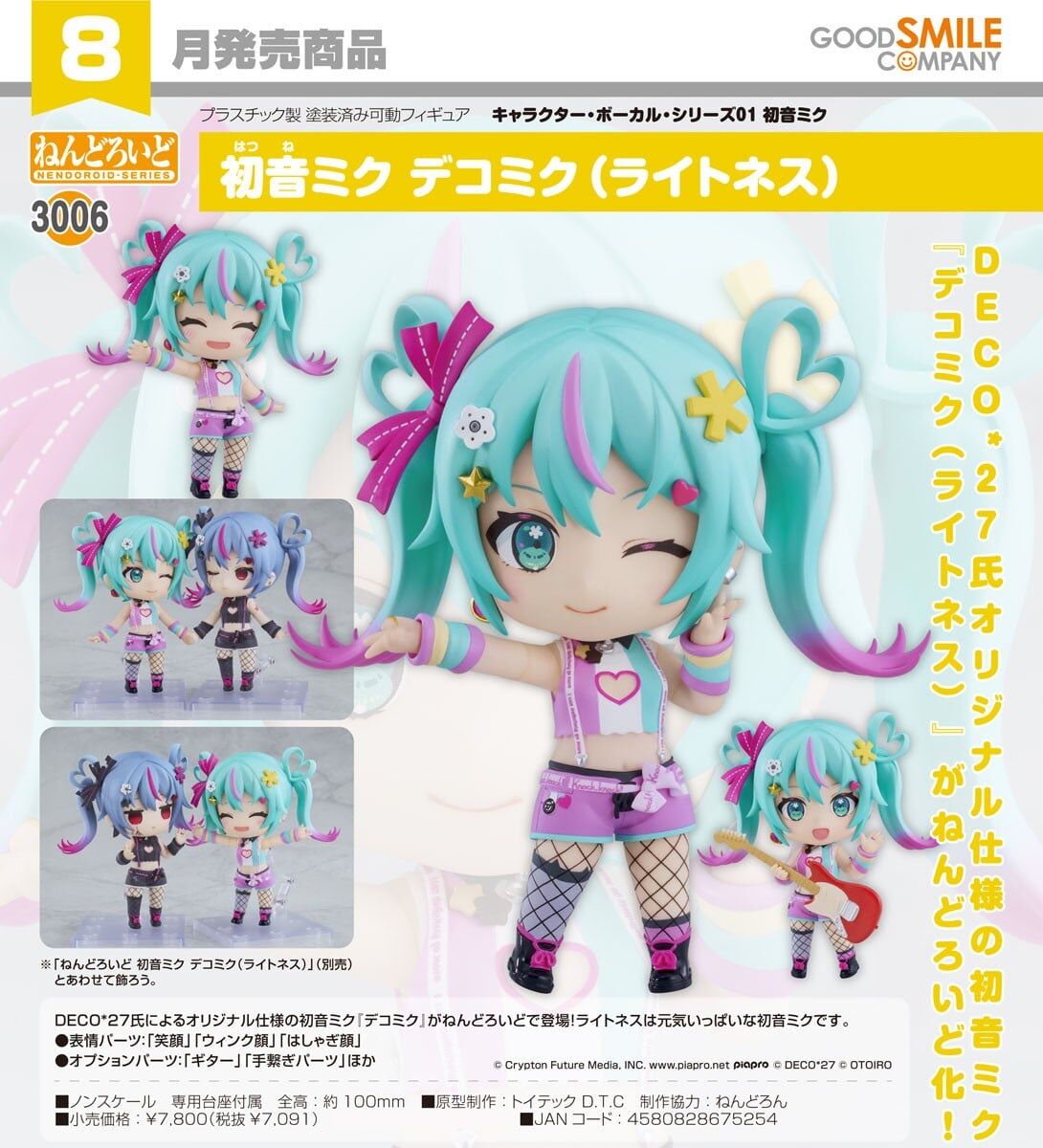 預購26/08 GSC代理版 3006 黏土人 初音未來 DecoMiku (Lightness) 0315