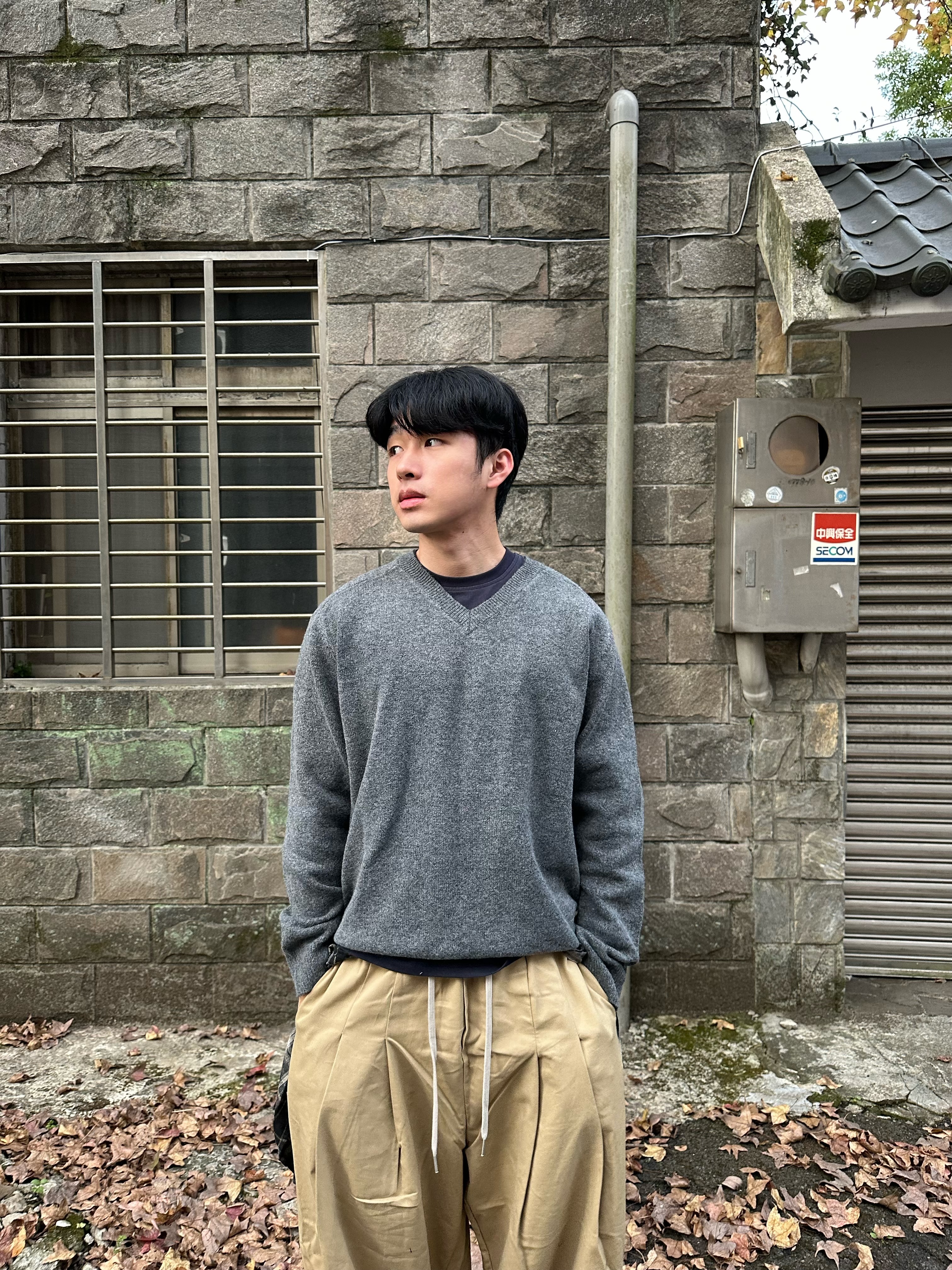 日常百搭 慵懶V領 針織毛衣