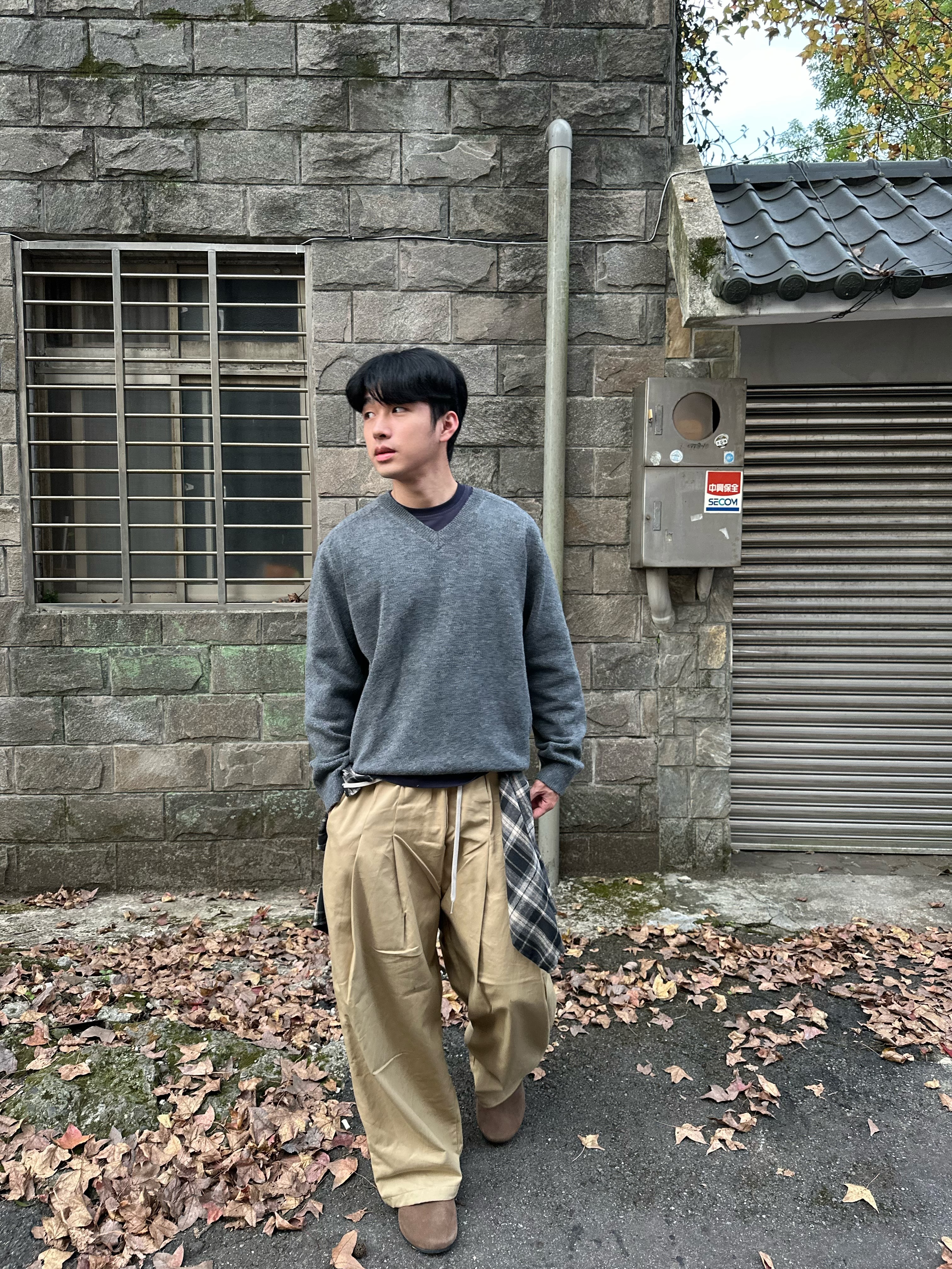 日常百搭 慵懶V領 針織毛衣