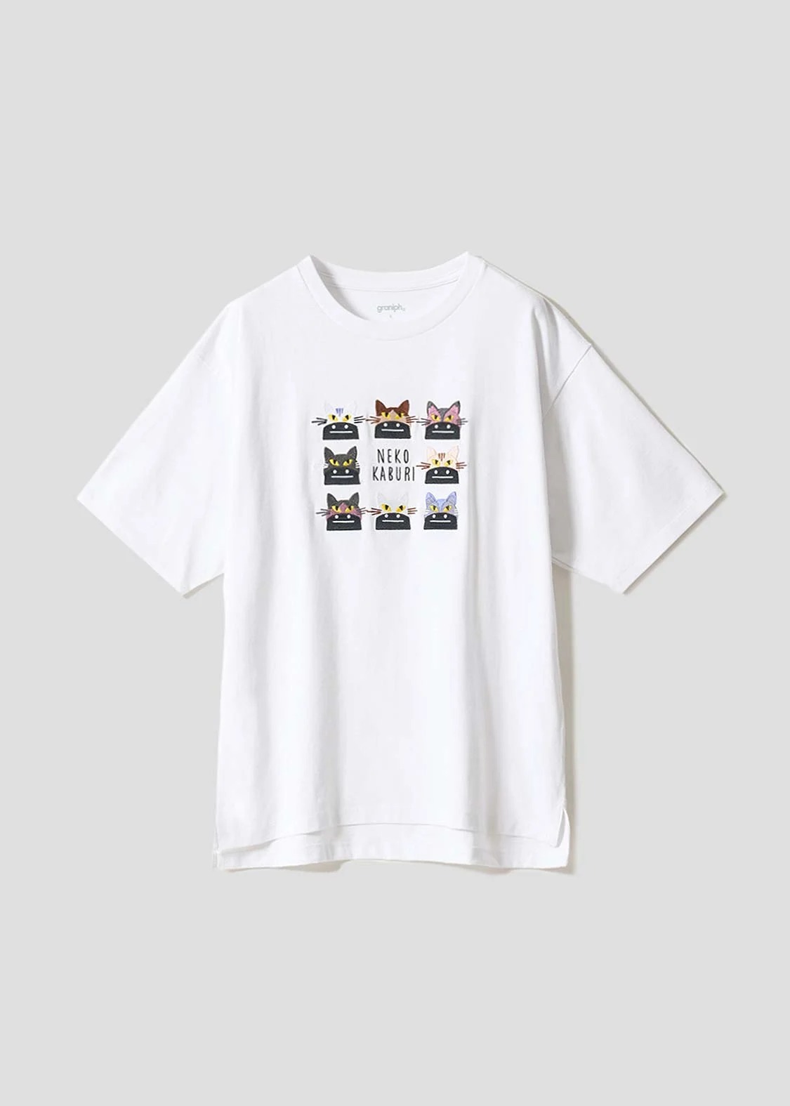 日本預訂 graniph GH  Neko Kaburi Beautiful Shadow | Big Silhouette T-shirt