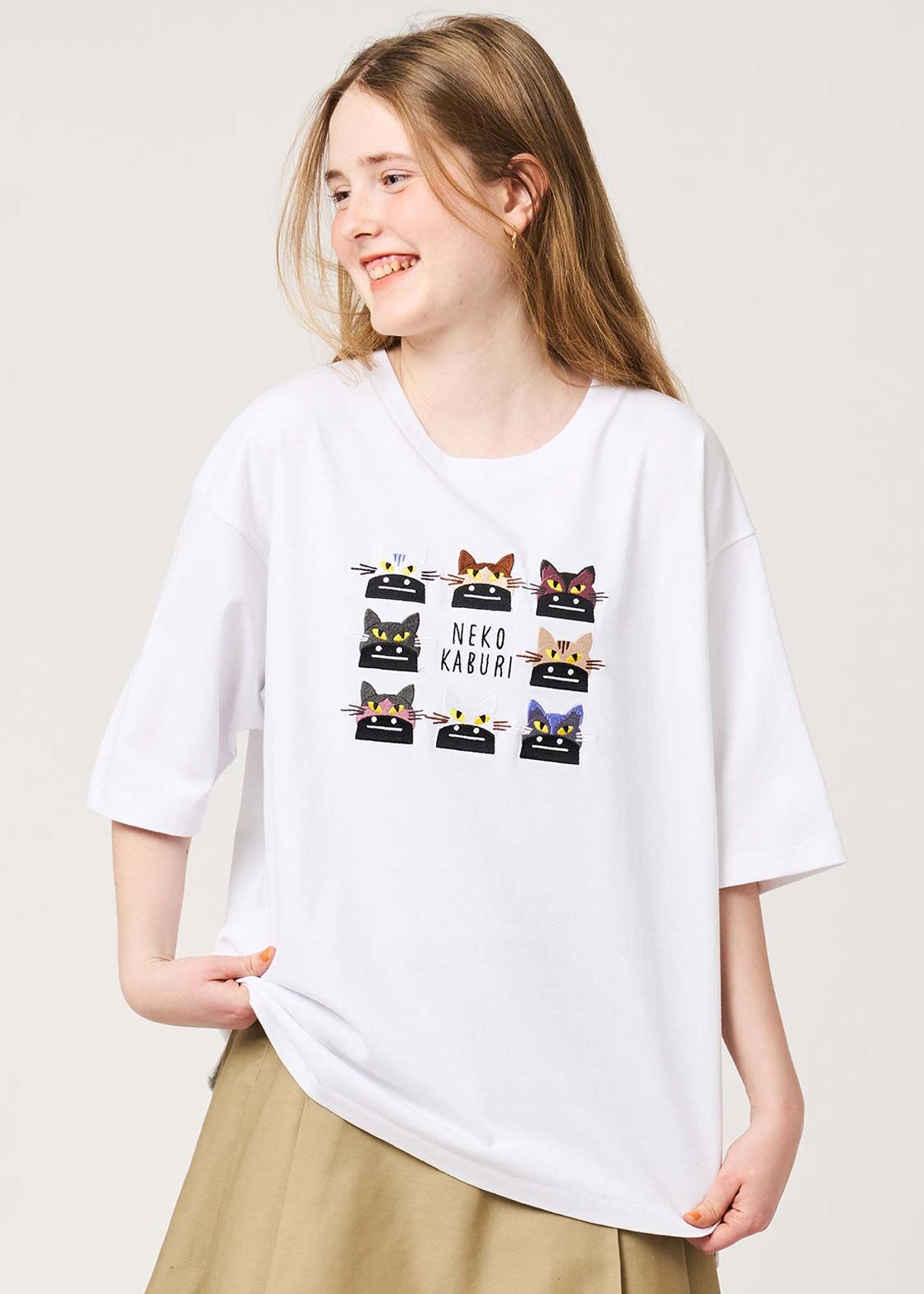 日本預訂 graniph GH  Neko Kaburi Beautiful Shadow | Big Silhouette T-shirt