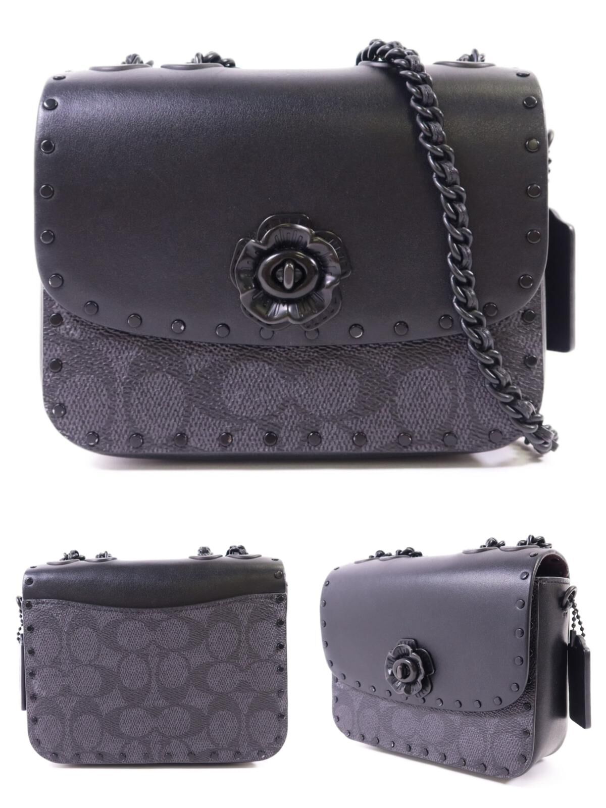 Coach Madison Signature Canvas Rivets 肩背包