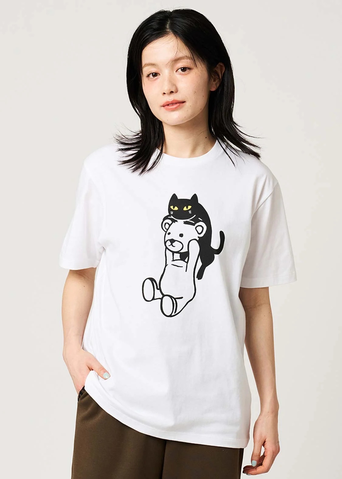 日本預訂 graniph GH Nekokaburi Control Bear | T-shirt