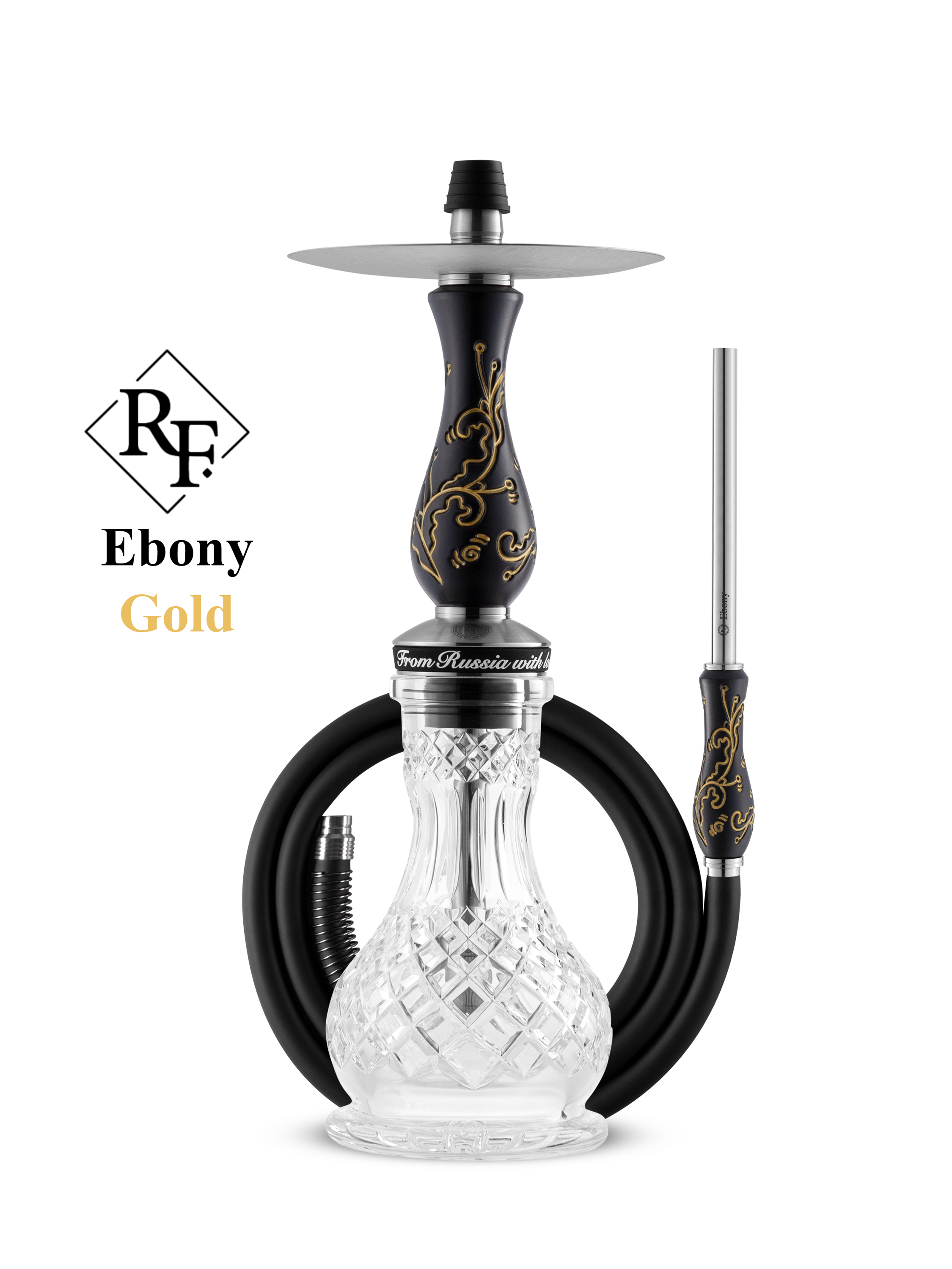 RF hookah - mini-ebony - gold