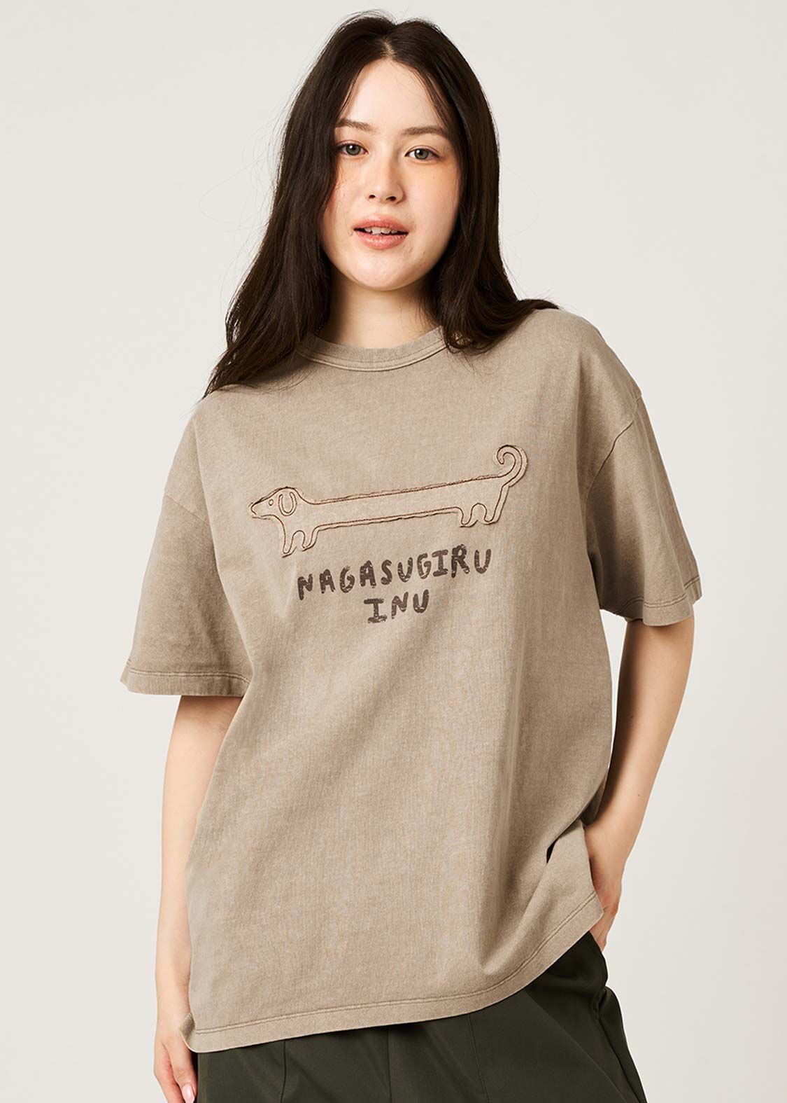 日本預訂 graniph GH Nagasugiruinu | Pigment Big Silhouette T-shirt