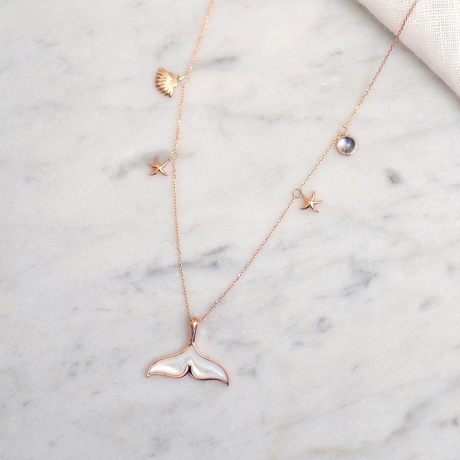 【訂製】人魚尾珍珠母貝14K項鍊