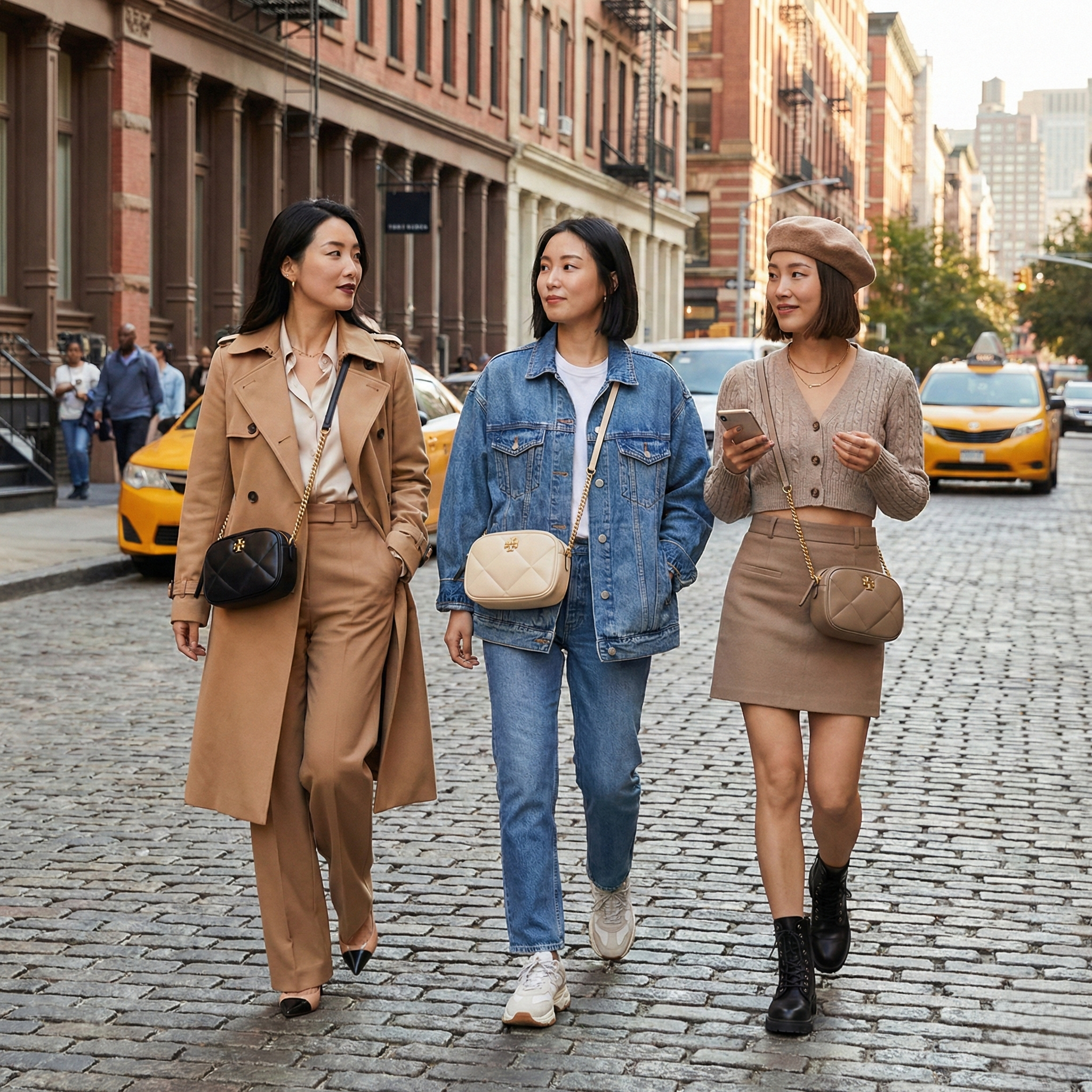 【預購】TORY BURCH H022312 經典菱格紋小羊皮相機包