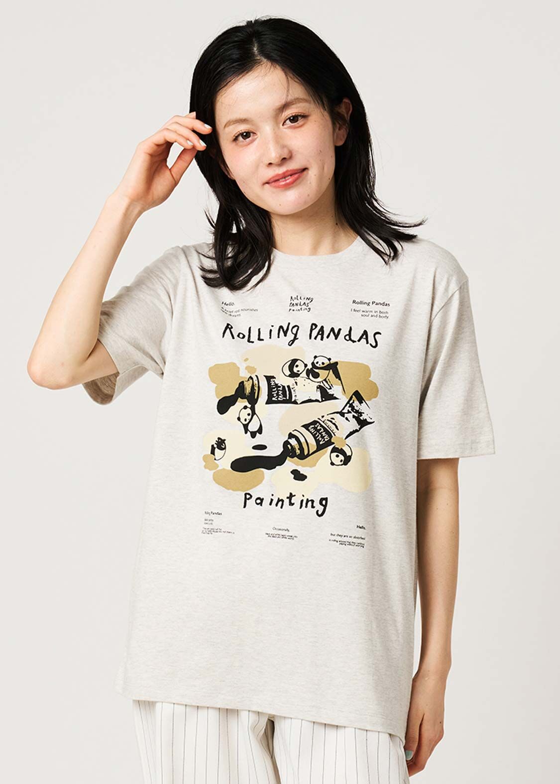 日本預訂 graniph GH Rolling Pandas Painting | T-shirt