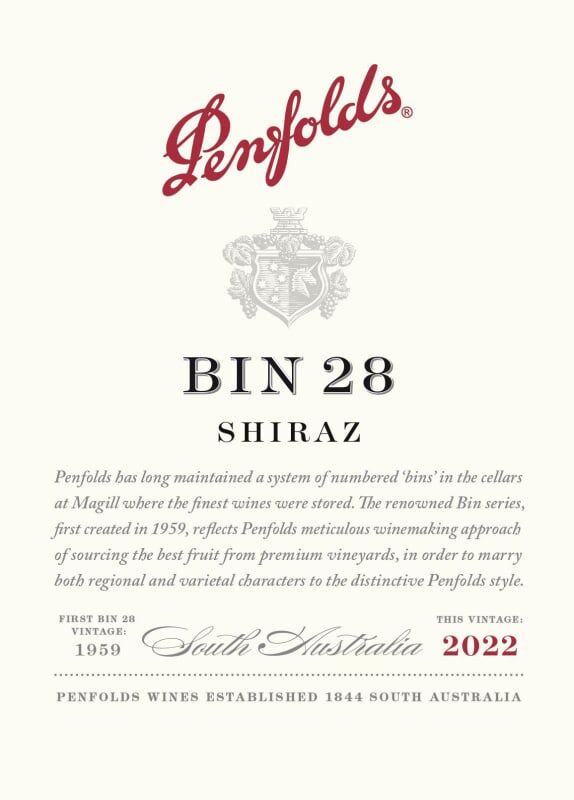 Penfolds Bin 28 Shiraz 2022 (WS93) - 6 Bottle Pack