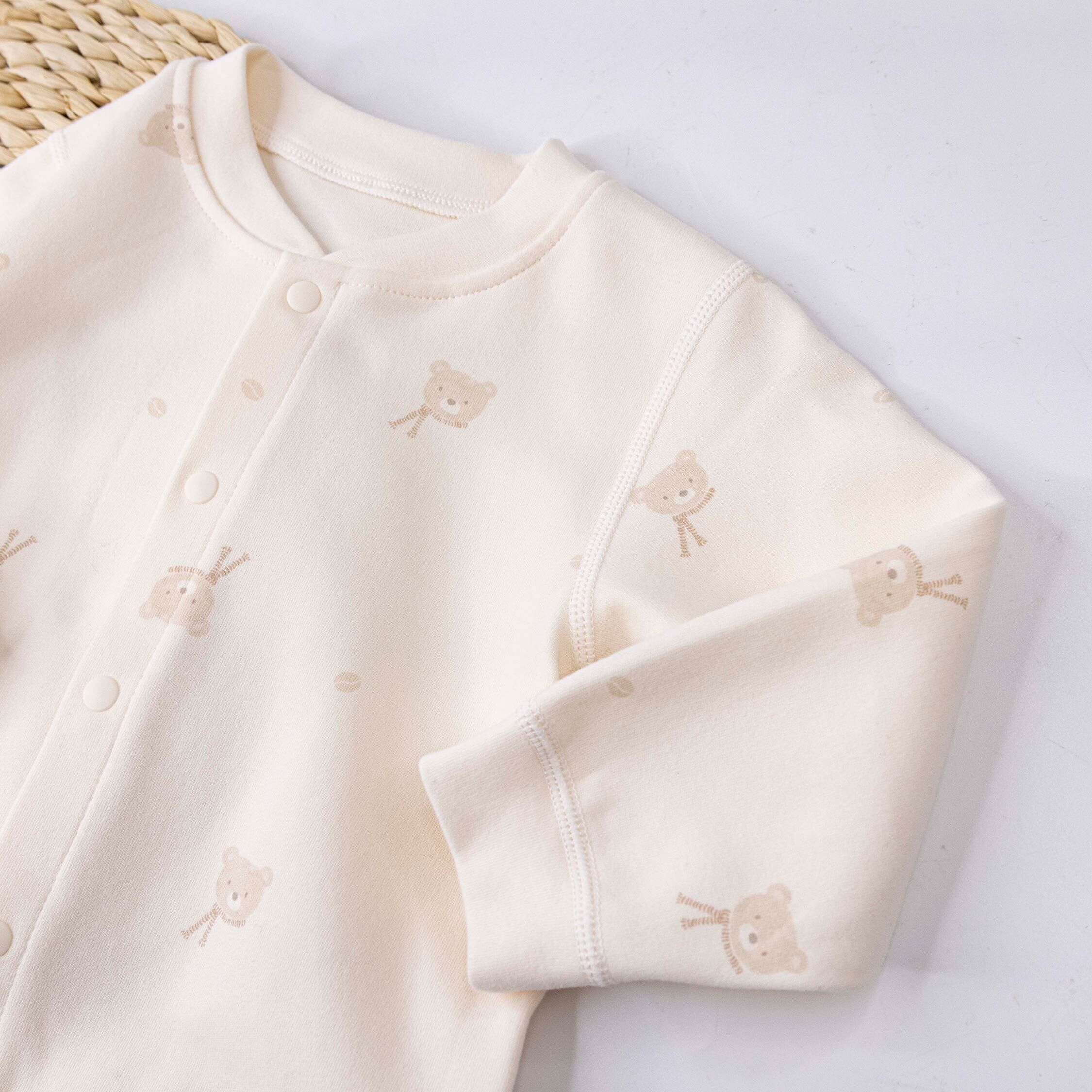 純淨系列【T3100】童趣圍巾小熊長袖包屁衣